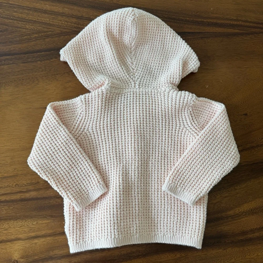 Carter’s Pink Peach Hooded Baby Knitted Cardigan 12M